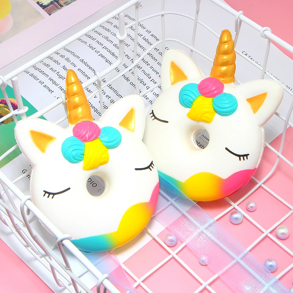 Jumbo Unicorn Donut Squishy Cake Bread Squishies Cream Scented Slow Rising Squeeze Toy Original Package | Мобильные телефоны и
