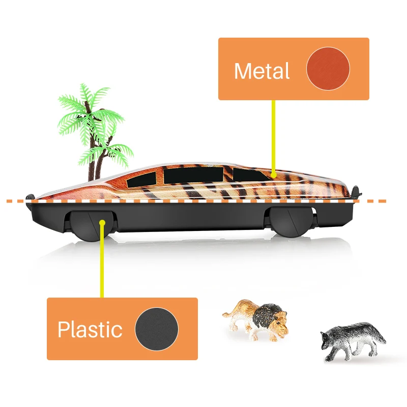 Игрушечная мини машинка экшн и игрушка фигурка лесного животного металлическая