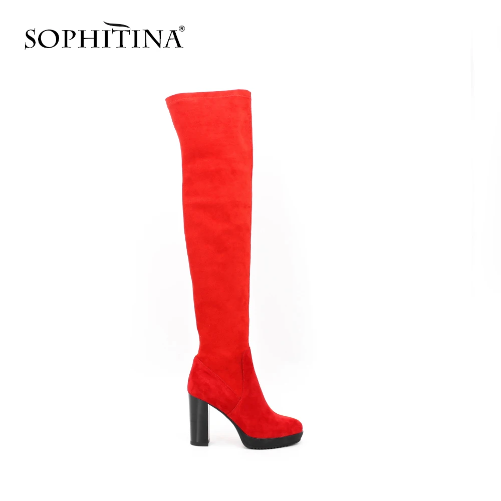 SOPHITINA/ 2019 Бредовые сапоги для женщин Модные которые над коленом Сексуальные обуви