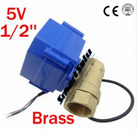 Бесплатная доставка 1/2 ''латунный микро электрический шаровой клапан 5V