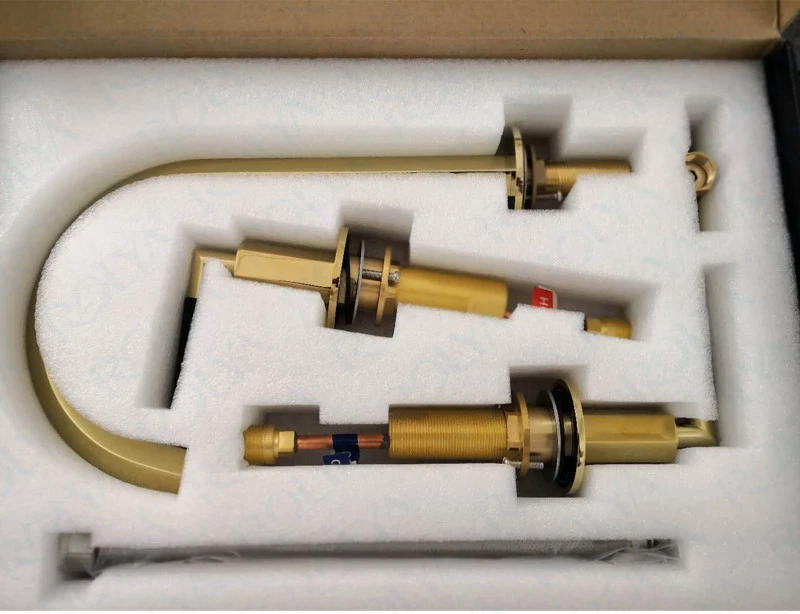 Rolya новый роскошный розовый золотой кран для раковины ванной комнаты 3 отверстия