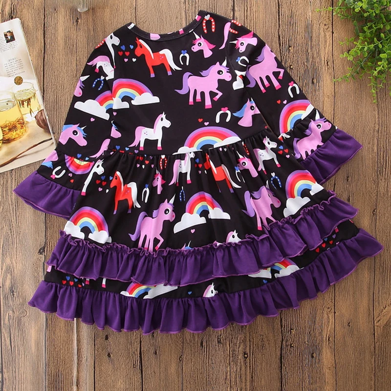 EABoutique/зимнее модное платье для девочек с героями мультфильмов фиолетовое