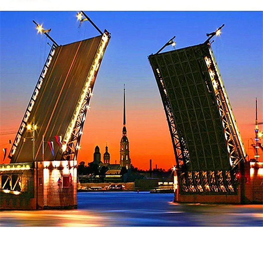 5D Сделай Сам Алмазная картина вышивка пейзаж СПб мост мозаика полностью