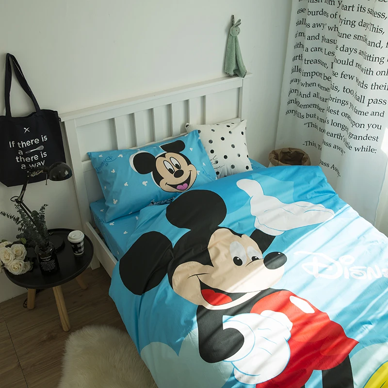 Комплект постельного белья Микки Маус 100% хлопок 3 предмета 1 2 м|mickey mouse bedding sets|duvet