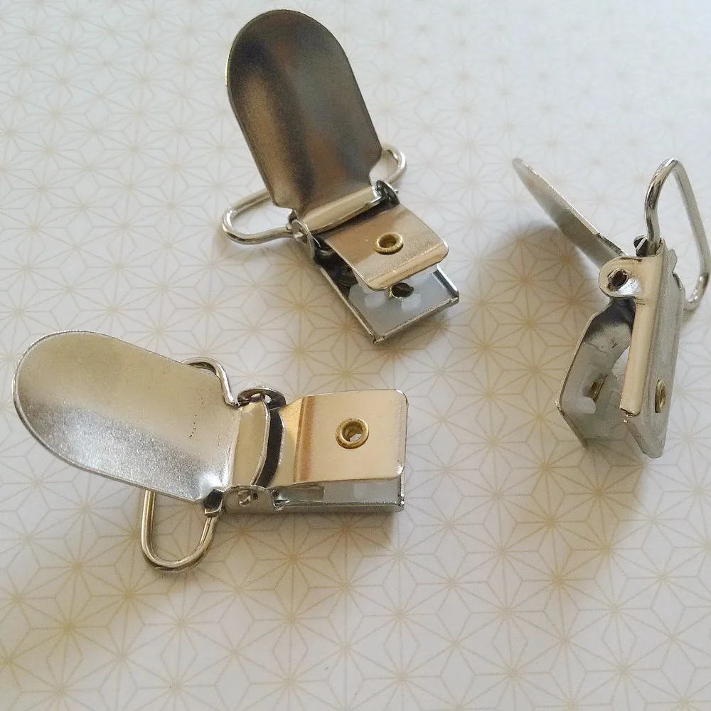 

500pcs 1" 25MM Metal Suspender/Dummy/Pacifier/Soother/Alligator Clips W Plastic Teeth To Protect Fabrics,DHL Fast Shipping!