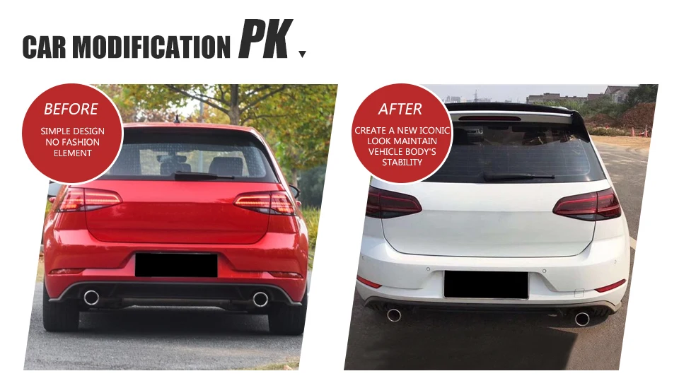 Черный PP задний бампер спойлер, диффузор для Volkswagen VW Golf 7 7,5 MK7 Стандартный и GTI четыре розетки