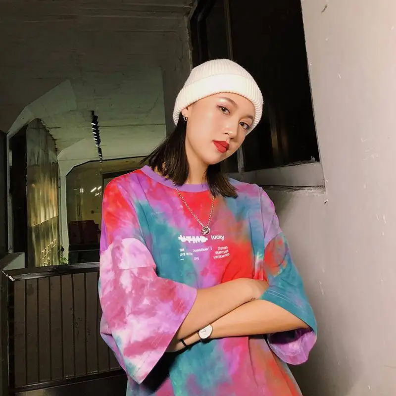 Harajuku, модная длинная футболка, женские свободные топы, крутая Одежда для танцев в стиле хип-хоп, женские топы, летняя футболка, уличная одежда