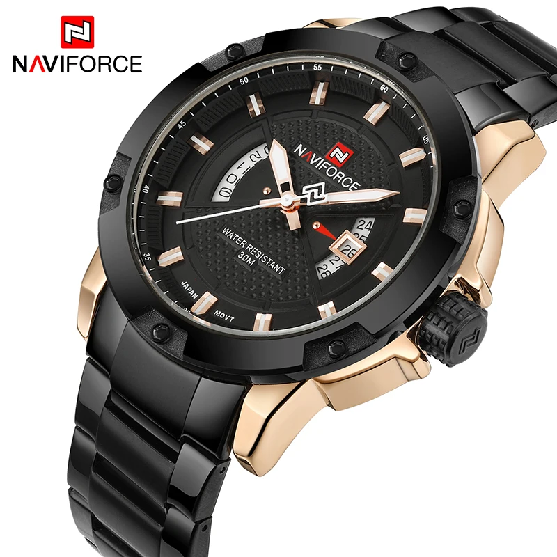 Часы наручные Naviforce Мужские кварцевые модные роскошные Брендовые спортивные