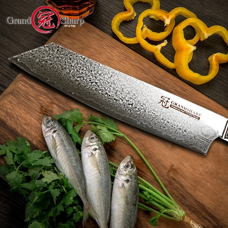 Grandsharp 8 дюймов кухонный нож шеф-повара из дамасской стали японские кухонные ножи VG10 японский нож шеф-повара из нержавеющей стали для приготовления пищи