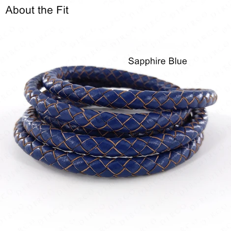 Sapphire Blue 18 6 мм 15 м/рулон плетеный кожаный край режущий яловичный спилок натуральная круглая плетеная кожа для изготовления браслетов и ожерелий - Цвет: Sapphire Blue 18