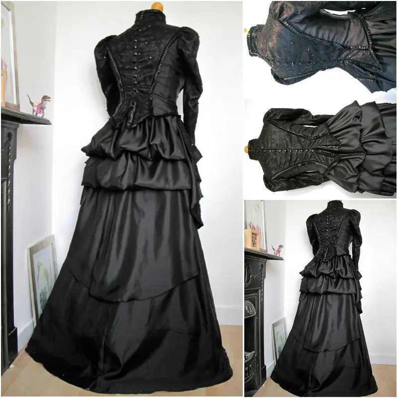 

Victorian Corset Gothic/Civil War Southern Belle Ball Gown Dress Halloween dresses US 4-16 R-707