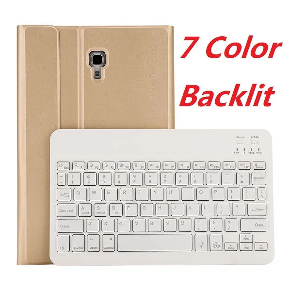 For T580 Gold Сплит дизайн кожаный чехол с Bluetooth клавиатура чехол для samsung TAB A 10,1 дюймов T580 T585 - Цвет: For T580 Gold