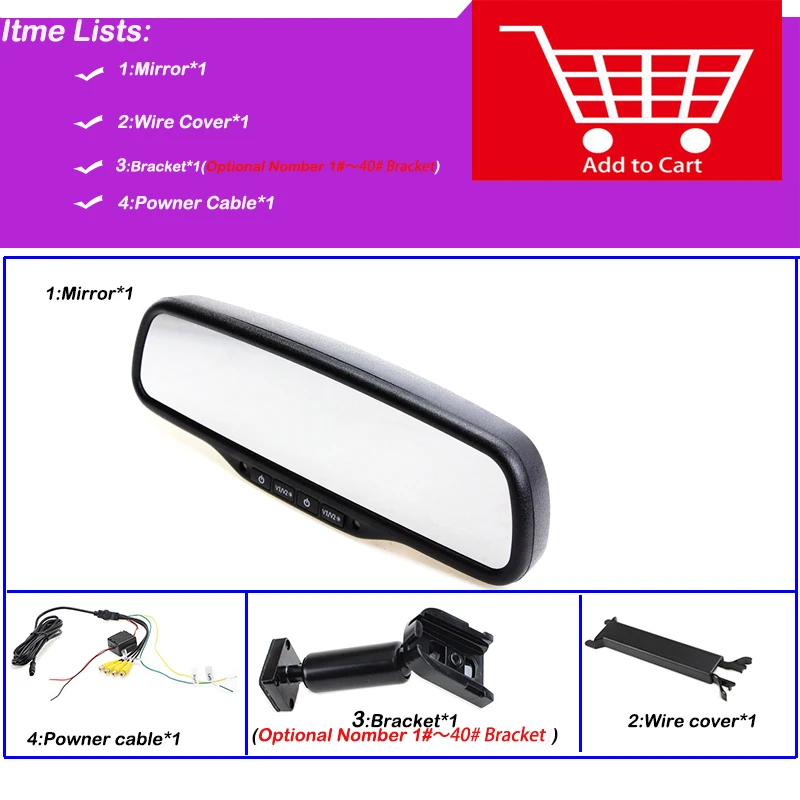 HaiSunny HD 800X480 двойной 4 3 дюймовый экран TFT LCD Автомобильный монитор заднего вида