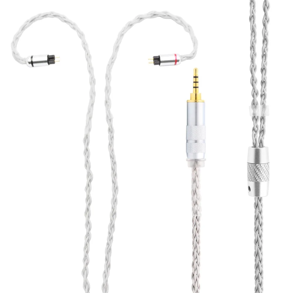 

PAPRI Newest 6N OCC Sliver Plated PVC 0.78mm Connector Plugs Wires HiFi Headphone Upgraded Cable DIY Replacement Cables
