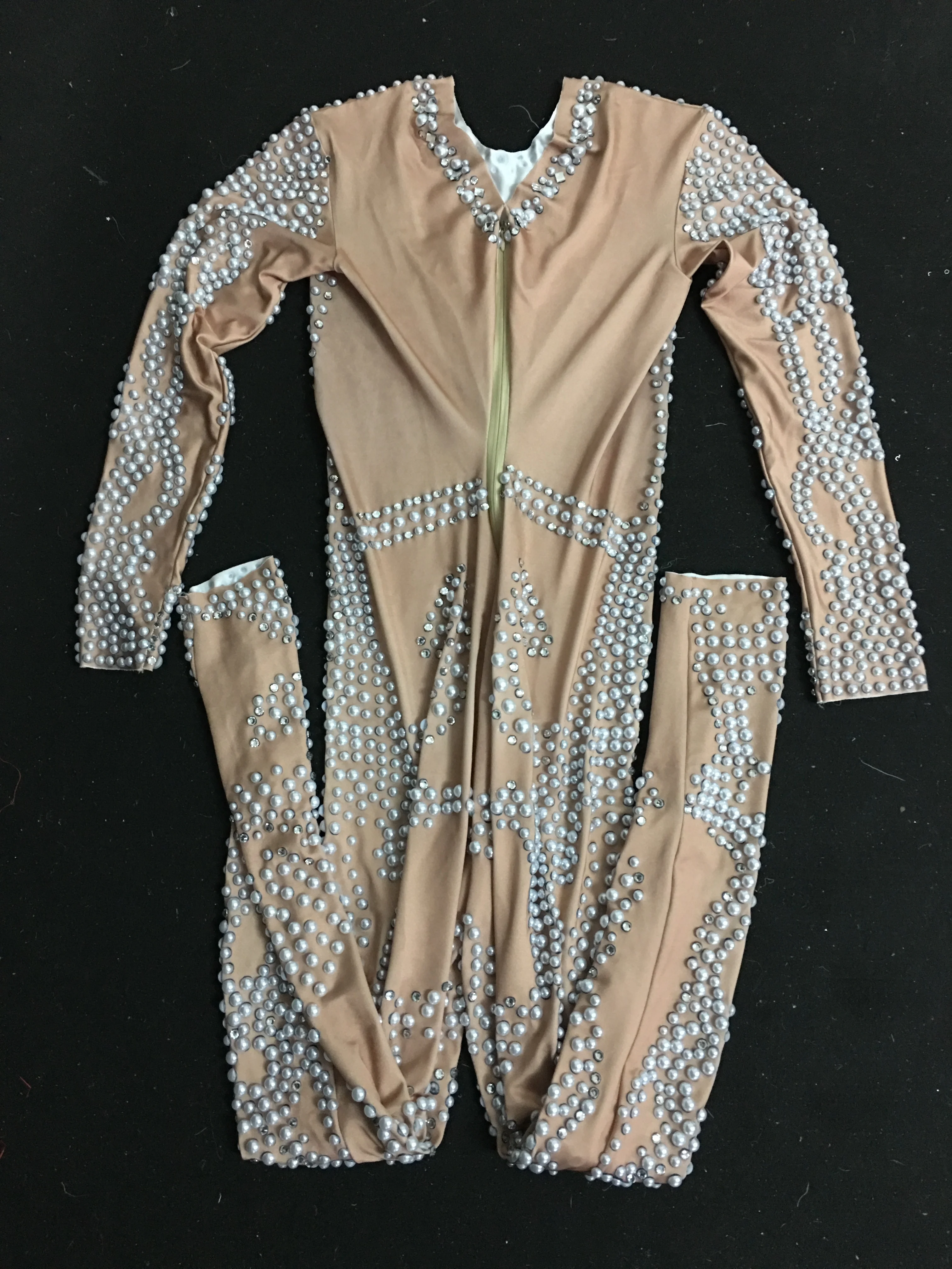 Сексуальный комбинезон из спандекса с жемчужинами и камнями леггинсы для дня