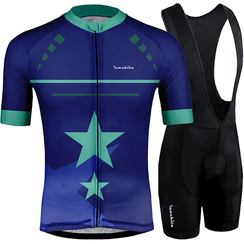 Radtrikot herren kurzarm RUNCHITA летний комплект из Джерси с коротким рукавом и нагрудником и шортами для езды на велосипеде Camisa ciclismo MTB ropa ciclismo