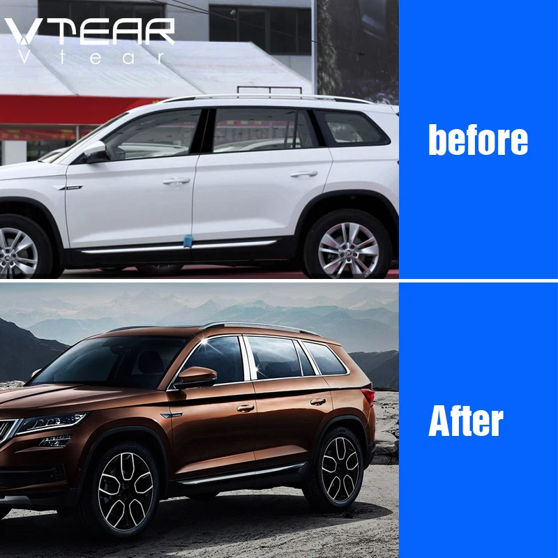 Vtear для Skoda Kodiaq аксессуары окна хромированная накладка нержавеющая сталь внешний