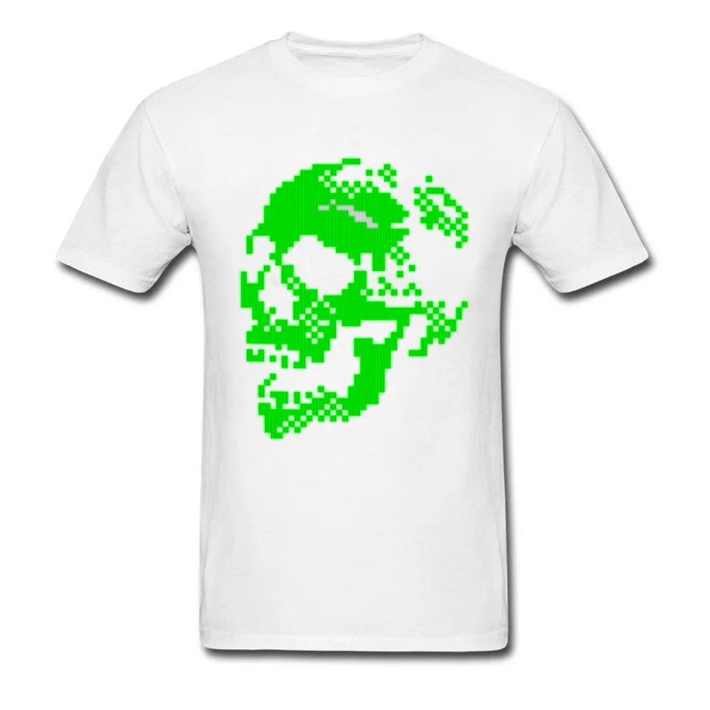 Мужская летняя футболка с зеленым принтом в виде черепа новинка черепом модная