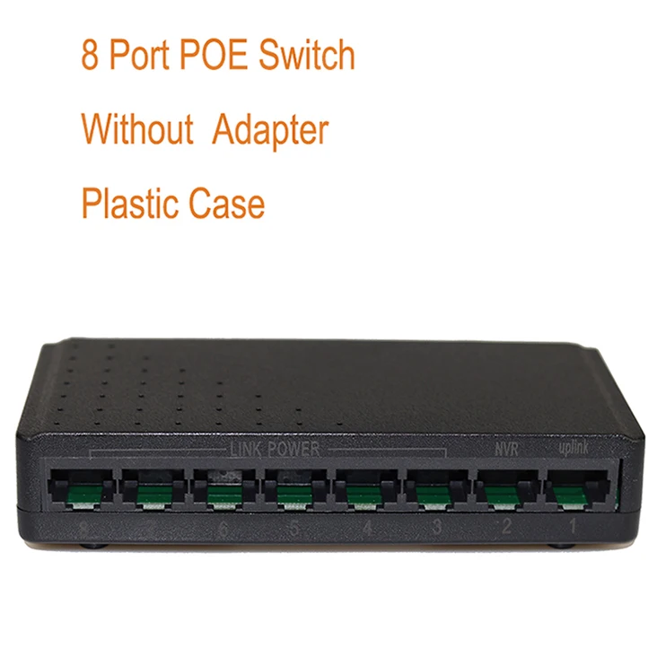 Plastic No Power 24 В 8 портов POE коммутатор Ethernet 100 Мбит/с сети IP камеры беспроводной AP 6+ 2 сетевые коммутаторы 108 ВТ PoE концентратор - Цвет: Plastic No Power