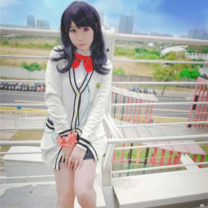 Парик для косплея SSSS.GRIDMAN Takarada Rikka аксессуары волос 50 см чернильно-синий черный