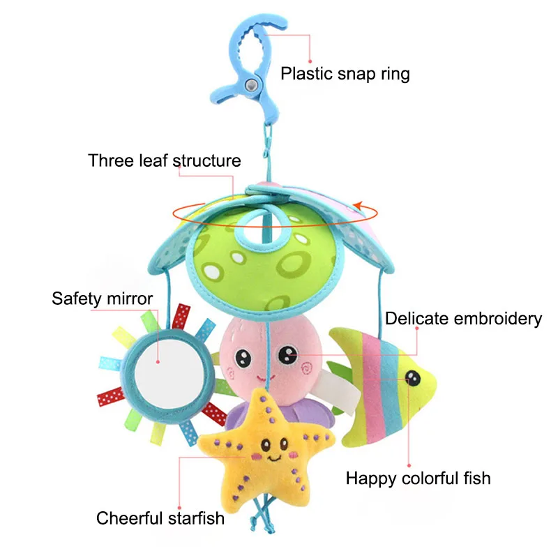 

Baby Plush Toys Rotating Animals Bells Bed Hanging Toy Soft Comforting Dolls BM88