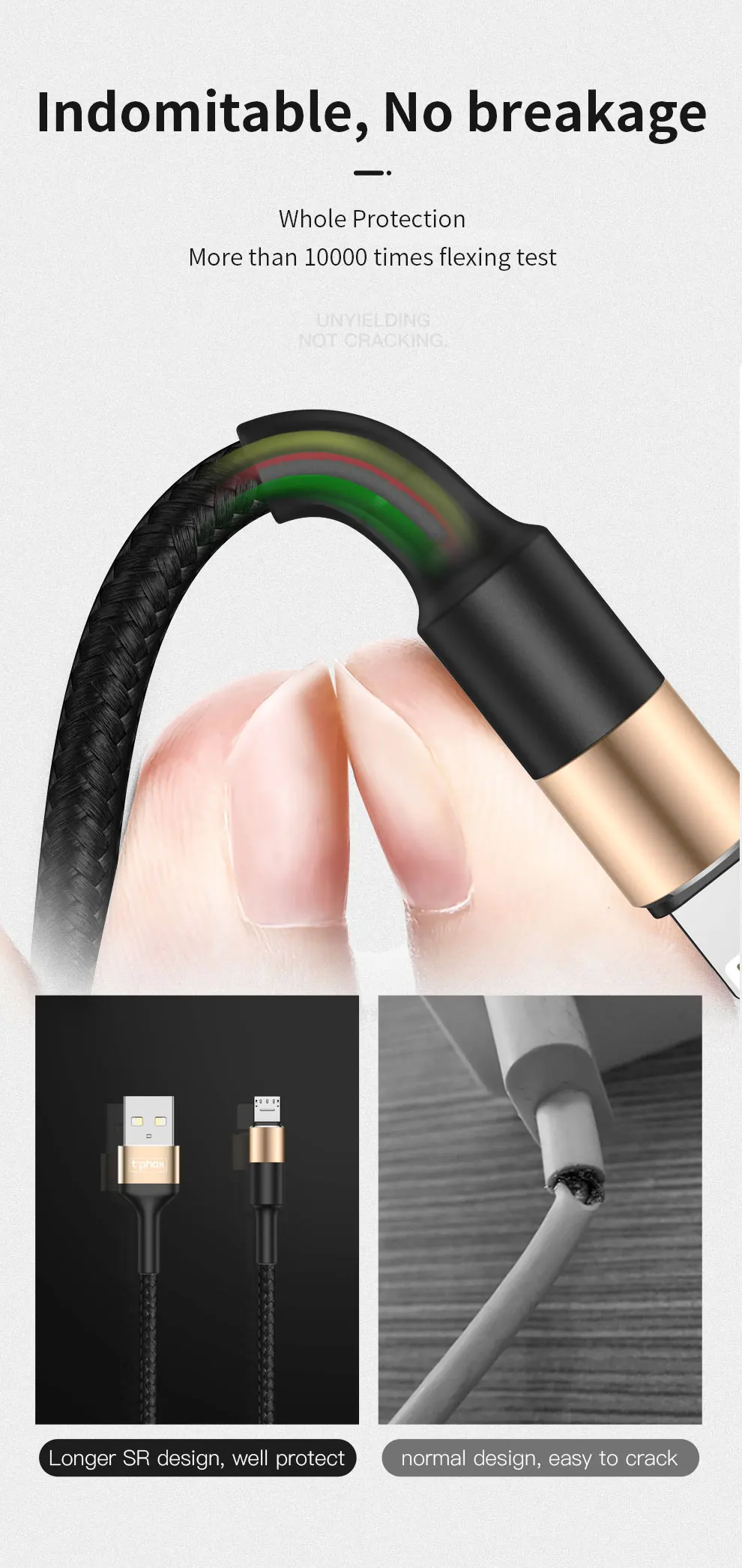 T-phox 1 м 2 м Micro USB кабель для Xiaomi Redmi Note 5 4 Pro Micro USB кабель для зарядки и передачи данных для мобильного телефона samsung S7