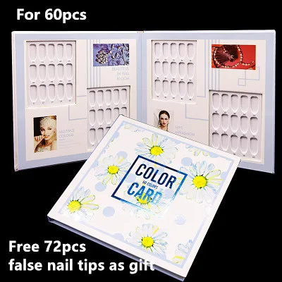 For 60 Tips - Type B Двухсторонняя 36/48/60/80/120 советы лак для ногтей Гель-лак Дисплей с картами эталонных Цвет доска стенд с палитрой с накладные ногти салон шоу инструмент - Цвет: For 60 Tips - Type B