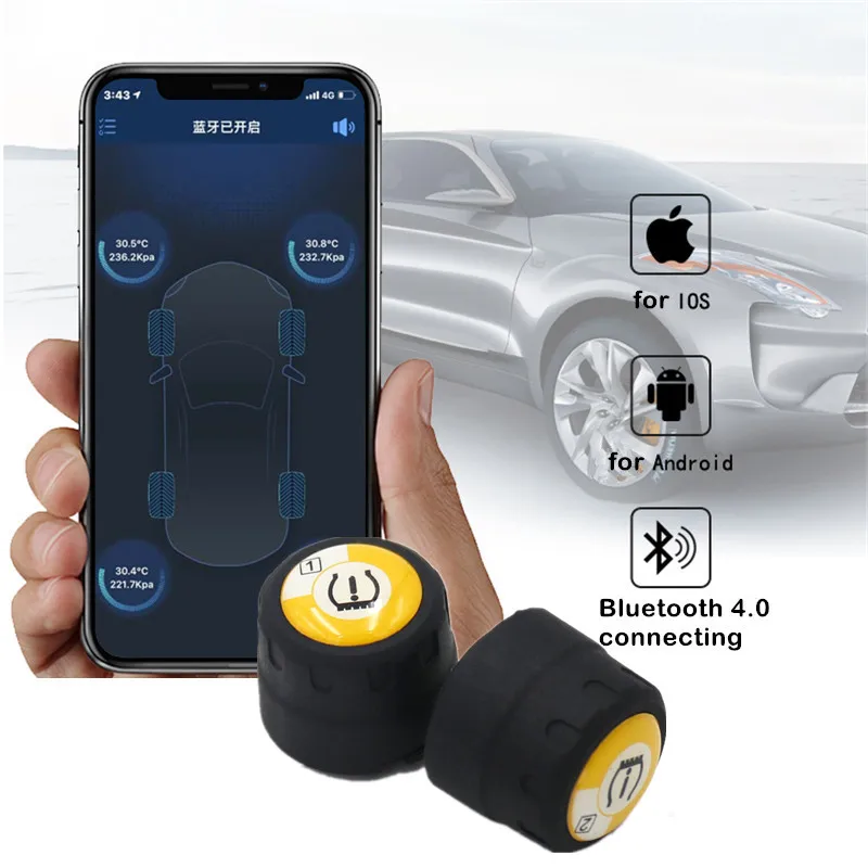 Универсальная система контроля состояния шин Bluetooth 4,0 внешний датчик давления для шин Поддержка IOS Android телефон беспроводной датчик давления в шинах легкая установка
