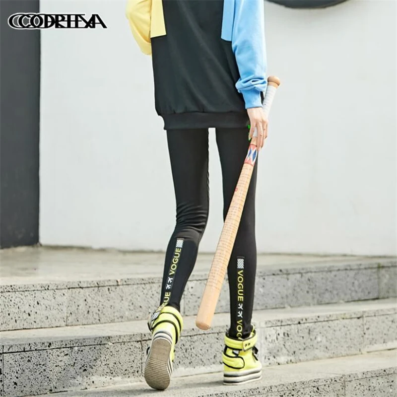 

Spring Autumn Women Leggings Street Fashion Ribbon splicing Sexy Silm Trousers Waist Stretch Trouser Pants Activewear Leggings