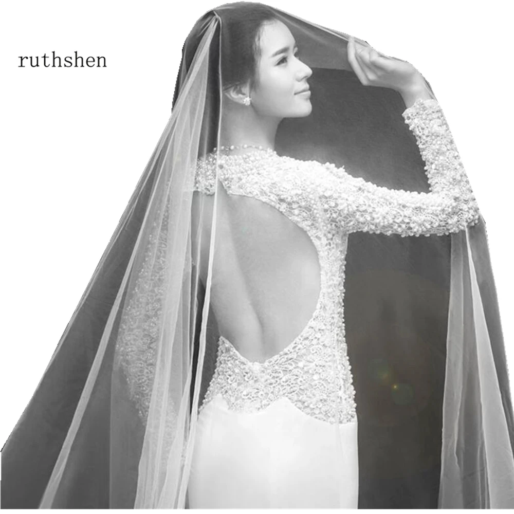 

ruthshen White Cathedral Length Wedding Veils 3m or 5m Long Bridal Veil Bride Accessories