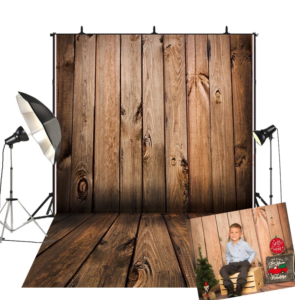 Фон для фотосъемки BEIPOTO деревянный пол коричневая серая деревянная стена