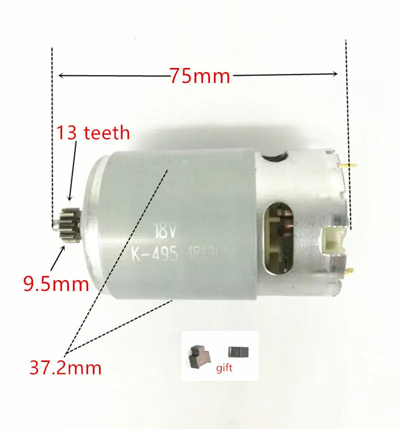 18V 13 teeth 13 зубьев двигатель 10,8 V 12V 14,4 V 18V RS-550VC заменить для BOSCH MAKITA HITACHI HILTI RYOBI Аккумуляторная дрель - Цвет: 18V 13 teeth