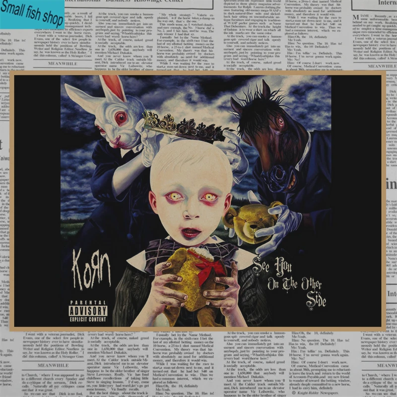 Korn украшения для домашнего интерьера крафт-кислотная рок-музыка плакат рисунок core наклейки на стену - Цвет: Зеленый