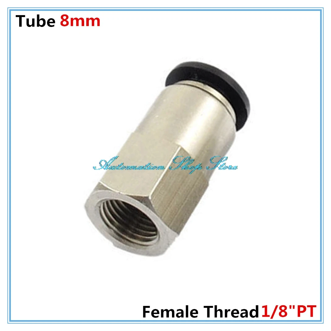5 Pcs 1/8"PT Female Thread to 8mm Pipe Push In Joint Pneumatic Connector Quick Fittings PCF8-01