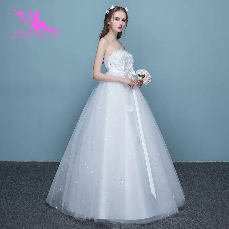 

AIJINGYU 2021 beautiful Customized new hot selling cheap ball gown lace up back formal bride dresses wedding dress FU246