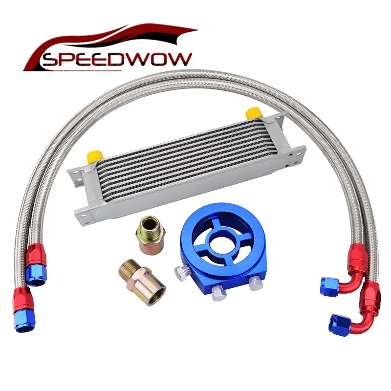 Универсальный Масляный радиатор коробки передач двигателя SPEEDWOW 10Row AN10 + комплект