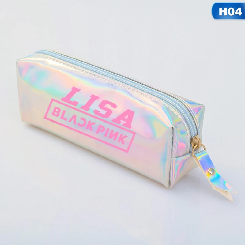 H04 1 шт. BTS красочные Радуга лазерный Карандаш Чехол из прозрачного ПВХ Карандаш сумка, школьные принадлежности - Цвет: H04
