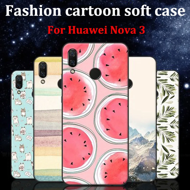 

Чехол для Huawei Nova 3, 2 шт., милый мультяшный мягкий чехол для Huawei Nova3, чехол для телефона, чехол для Huawei, задние Чехлы, обложки