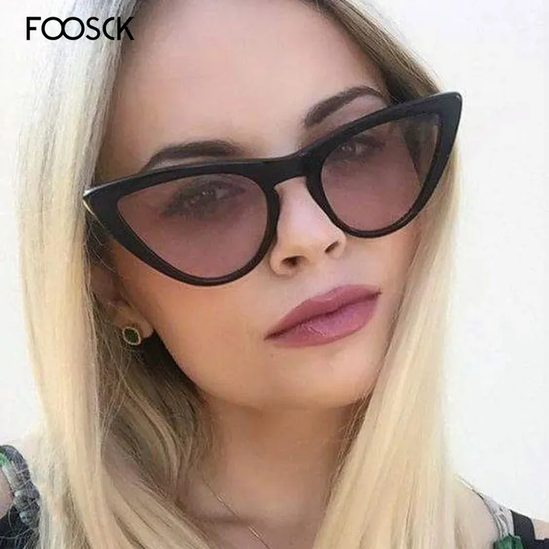 FOOSCK кошачий глаз тени для женщин модные солнцезащитные очки Женские винтажные Ретро очки с дизайном «кошачие глаза» Oculos Feminino UV400 Защита объектива