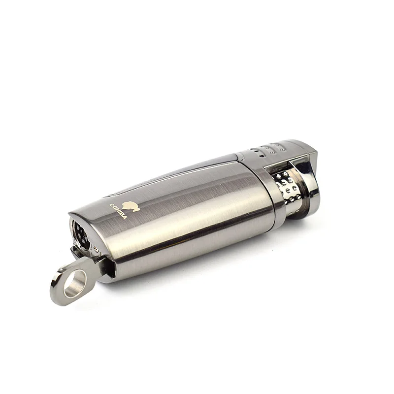 COHIBA зажигалка Газ наблюдение окно сигарета зажигалка 3 струя пламени Газовая зажигалка, портативная модная зажигалка