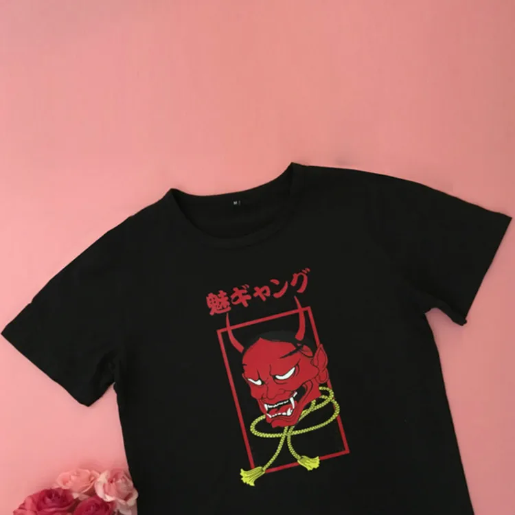 Neploe летняя хлопковая футболка Женская Harajuku футболка с принтом готические женские топы свободные черные футболки с коротким рукавом Femme 39219