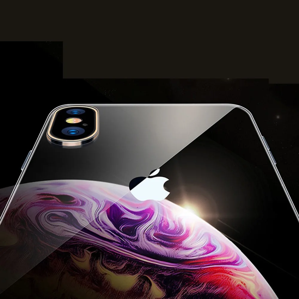 Закаленное стекло чехол для iPhone X Xs Max прозрачное зеркальное покрытие 7 8 7/8 Plus TPU