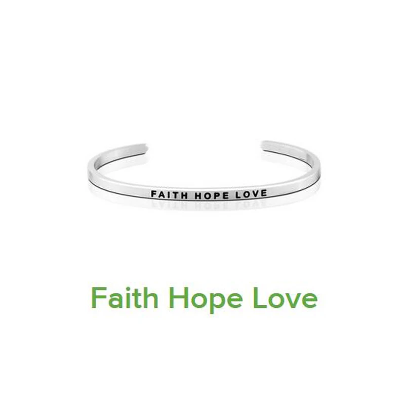 Браслет из нержавеющей стали с гравировкой и вдохновляющей цитатурой|bracelet bangle for