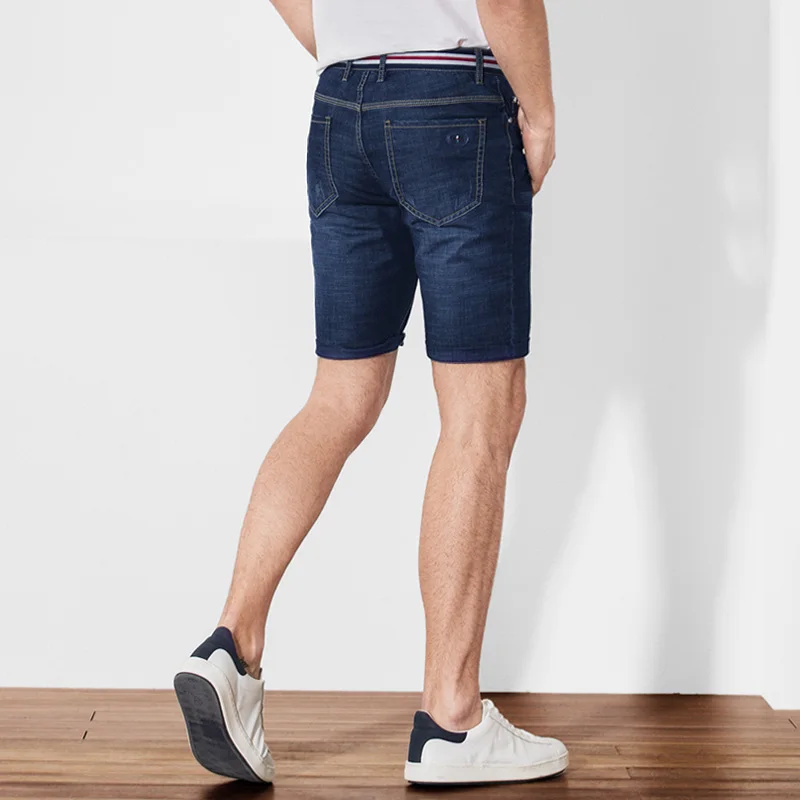Qzhihe Men's Denim Shorts Summer Loose Five Pants Korean Casual Knee Length Soft Straight Jeans Breathable 8207 | Мужская одежда