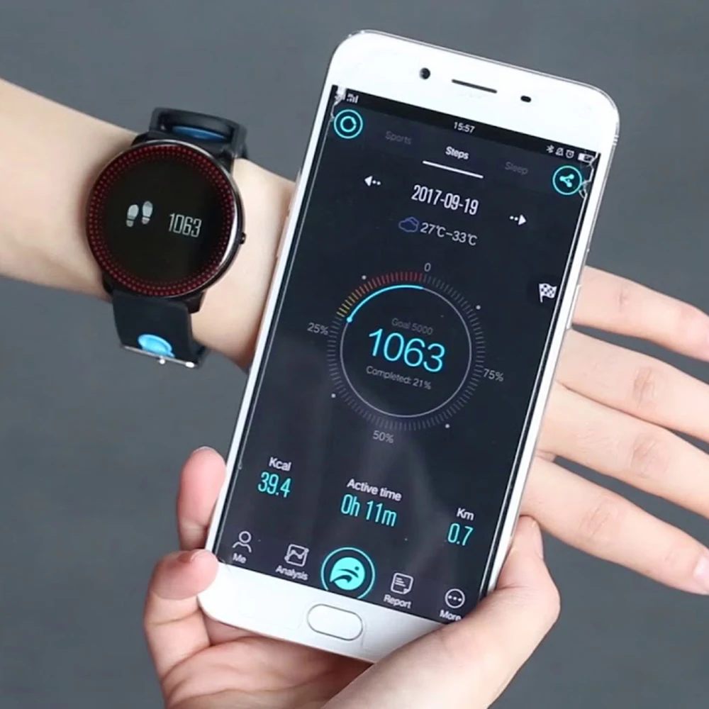 Ми CF007 Bluetooth 4 0 SmartWatch Водонепроницаемый трекер сердечного ритма крови Давление