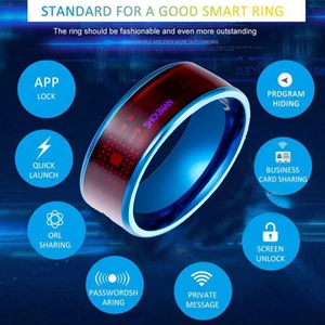 fashion mens ring magic wear nfc smart ring finger digital ring for android phones with functional couple stainless steel ring free global shipping