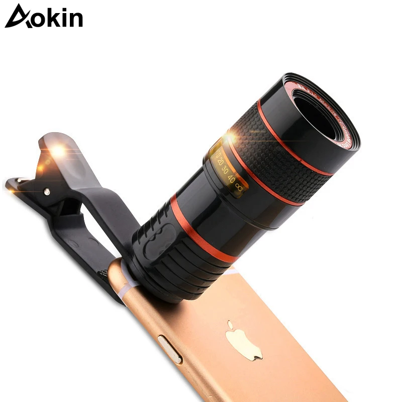 Aokin мобильный телефон объектив Универсальный зажим 18X 20X зум сотовый телефон телескоп объектив телеобъектив смартфон объектив камеры для iPhone Xiaomi