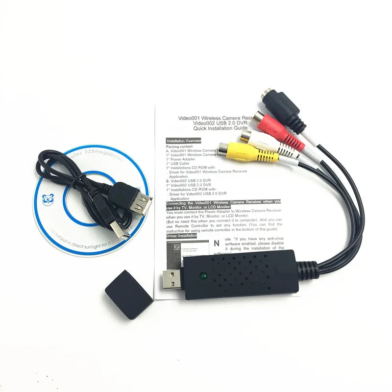 4 канальный видеорегистратор с USB 2 0 для захвата видео ТВ DVD VHS адаптер звука