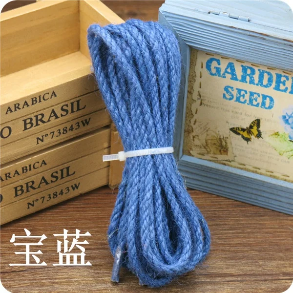 Blue Rope Игрушка для кошек, 10 метров, сизальная веревка диаметром 5 мм, для кошачьего дерева, цветная сизальная веревка - Цвет: Blue Rope