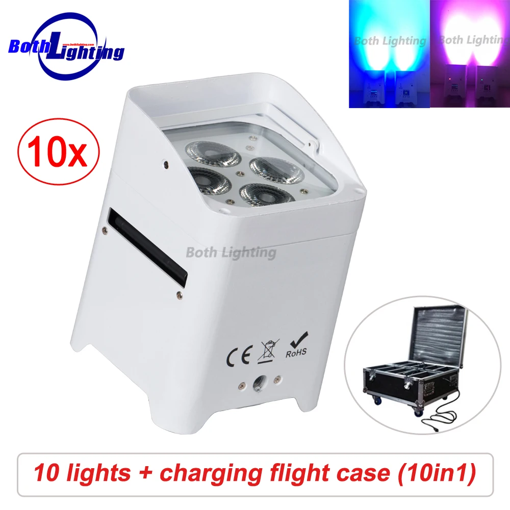 Wifi и пульт дистанционного управления uplighting SMART DJ 4x18 Вт RGBWA UV 6в1 батарея работает